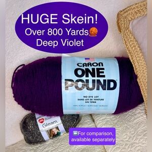 Carbon ONE POUNDER! Deep Violet💜 Yarn🧶over 800 YARDS!